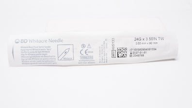 BD 405133 Whitacre Pencil Point Spinal Needle, 24 G x 3.50inch